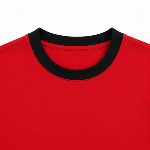 Custom Mens 100% Cotton Solid Knitted <b>Ringer</b> <b>T</b>-<b>Shirt</b> Contrast Collar Sleeve Cuff Graphic Printed Short Sleeve OEM Wholesale - Product Image 5