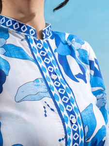 Robe midi ample en mousseline de soie pour femme, manches longues, taille naturelle, tissu écologique – Idéale pour anniversaire, soirée, fête, luxe et élégance - Product Image 3