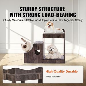 Letto a castello multi-livello rimovibile per animali domestici con scale e contenitore, lettino da finestra per cani/gatti, elegante divano letto per animali domestici - Product Image 4