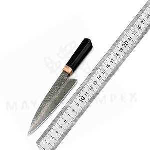 Cuchillo de Chef de Lujo Hecho a Mano con Mango de Turquesa, Cuchillo de Cocina con Hoja de Cobre y Damasco, para Regalo de Aniversario y Navidad - Product Image 6