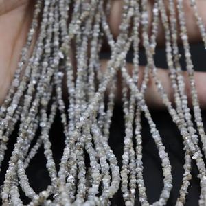 Perles de diamant brun clair naturel brutes non taillées 2,5-3 mm 16 pouces 13 carats pour la fabrication de bijoux - Product Image 2