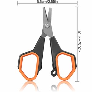Ciseaux de pêche, coupe-ligne de pêche en acier inoxydable pour ligne tressée, ciseaux de pêche petits avec poignée antidérapante pour l'eau salée - Product Image 2