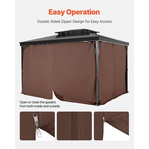Tende per Gazebo da Esterno, 4 Pannelli Laterali con Cerniere per la Privacy, Compatibili con la Maggior Parte dei Gazebo 10FT X 10FT X 6.9FT, Accessori per Tende - Product Image 4