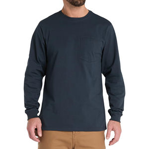 Camisetas de Manga Larga para Hombre de Alta Calidad, Personalizadas, 100% Algodón, Cuello Redondo, Corte Regular, con Bolsillo Frontal, Transpirables - Product Image 2