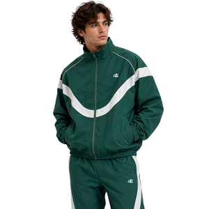 OEM Custom Logo Contrast Curved Panel <b>jacket</b> for <b>men</b> Oversized Loose Fit Full Zip Nylon Windbreaker Baggy Track Pants Factory - Product Image 3