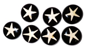 Starfish Real Specimen Plastic Cabochon Round 35x35 mm Black Flat Bottom for Crafts and Jewelry Making - Product Image 3