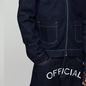 Quality Casual Embroidered Windproof Oversized Drop Shoulder Denim <b>Jeans</b> <b>Jacket</b> for Men Distressed <b>Black</b> 100% Cotton Winter - Product Image 6