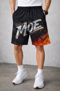 Pantalones Cortos Deportivos de Malla con Diseño Gráfico Personalizado para Hombre, con Estampado de Calavera y Logotipo MOE, de Secado Rápido, para Gimnasio y Fitness, al por Mayor, OEM - Product Image 5