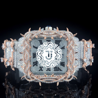 Montre Moissanite Or Rose Iced Out OEM en Gros pour Mariages, Boîtes de Nuit et Occasions Spéciales – Disponible au Prix d'Usine