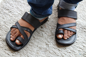 Mens <b>Leather</b> Handmade Casual <b>Slipper</b> Flats - Product Image 5