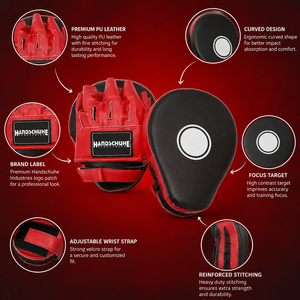 Mitaines de Frappe Courbes pour Boxe et Muay Thai, Matériel d'Entraînement en PU Rouge et Noir, Durables pour l'Entraînement de Précision - Product Image 6