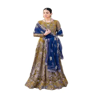 Robes de soirée de luxe 3 pièces en mousseline de soie pour femmes élégantes beaux costumes de boutique pour les mariages-vêtements Ramsha indiens pakistanais - Product Image 1