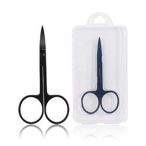 Expédition rapide, en stock, ciseaux à cuticules et à sourcils droits et tranchants en acier inoxydable noir, marque privée, pour bébés et nail art - Product Image 1