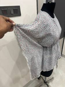 Wholesale <b>Grey</b> Printed Kaftan Top Batwing Sleeve Drawstring Waist Ladies Summer Blouse Round Neck Casual Beach <b>Women's</b> Sets - Product Image 2