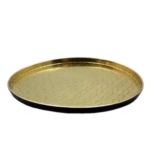 Lavie Creations Modern Silver Metal Round Dinner <b>Plate</b> Dishwasher Safe <b>Disposable</b> Party <b>Plate</b> - Product Image 1