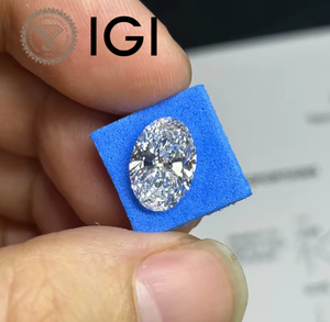 Diamant de laboratoire ovale certifié IGI de 1 à 4 carats, cultivé par CVD HPHT, couleur D-G, clarté VVS-VS, pierre synthétique en vrac pour la vente en gros - Product Image 1