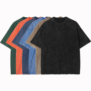 Camiseta de punto para hombre, corte ajustado, ecológica, de secado rápido, estilo urbano, oversize, lavado ácido, 100% algodón, 200 GSM, peso pesado - Product Image 1