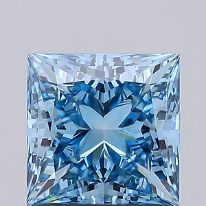 Diamant bleu fantaisie de laboratoire taille princesse, pierre brute de forme carrée pour la fabrication de bijoux - Product Image 1