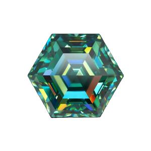 เพชรปลอมทรงหกเหลี่ยมสีเขียวแฟนซีตัดทรงหลวมผลิตจากธรรมชาติที่ปลูกในห้องแล็บได้รับการรับรองจาก1CT-4CT HPHT cigi/gia - Product Image 1