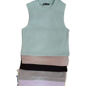 2022 New Arrival Ladies Tank <b>Tops</b> Casual Solid Color Breathable Eco-Friendly Summer Knitted Regular Length Women - Product Image 1