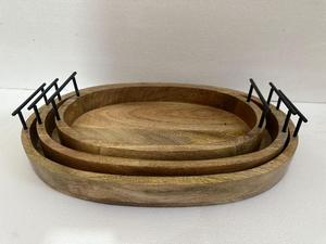 Wooden Mango <b>Tray</b> For Serving Food And <b>Drinks</b> Natural Mango Wood Serving <b>Tray</b> For Kitchen And Dining Handcrafted - Product Image 3