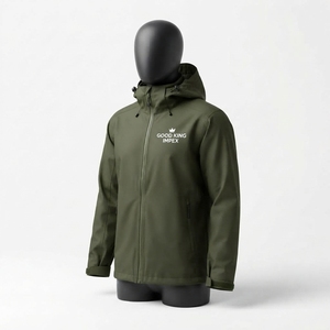 Fashionable Zipper Style <b>Rain</b> <b>Jacket</b> For <b>Men</b> Customize Solid <b>Black</b> Color Breathable Fabric Outdoor Wear <b>Rain</b> <b>Jacket</b> - Product Image 2