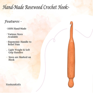 ชุดเข็มโครเชต์ไม้ทำมือ เข็มถักไหมพรมไม้ทำมือ - Product Image 2