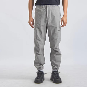 Men's Plus Size Long Breathable Quick Dry <b>Cargo</b> Pants Elastic Waist Zip Fly Regular Fit Solid Gray Outdoor Hiking Multiple - Product Image 2