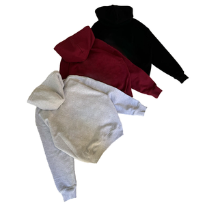 Sudadera con capucha personalizada de algodón 100% de doble capa, forro polar, bordada, ecológica, cortavientos, de corte holgado y peso pesado para invierno - Product Image 4