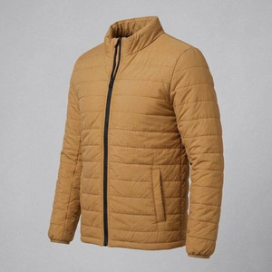 Custom Logo <b>Men</b> <b>Lightweight</b> Puffer <b>Jacket</b> Contrast <b>Black</b> Zipper Quilted Winter Bubble Coat Blanks - Product Image 3
