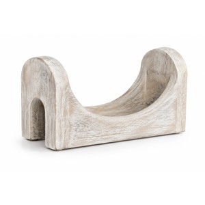 Support à bouteille de vin en bois fait main |   Design d'arche de Santorin |   Plateau de table écologique et durable |   Vente en gros - Product Image 1