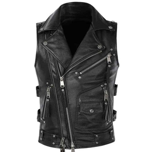 Chaleco de Cuero Genuino Hecho a Medida para Hombre, Talla Grande, Ecológico, Transpirable, Impermeable, Cortavientos, de Secado Rápido, Informal, para Invierno y Actividades al Aire Libre - Product Image 1