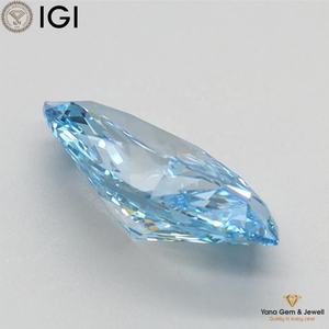 1.00 CARAT with IGI Certificate CVD Lab Grown Diamond MARQUISE Shape Fancy Vivid <b>Blue</b> Color VS1 Clarity for Propose Ring - Product Image 4