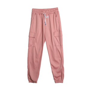 Pantalones deportivos de mujer personalizados de cintura alta con forro polar, cintura elástica, cremallera, ecológicos, de ajuste holgado, informales y de frente liso - Product Image 5