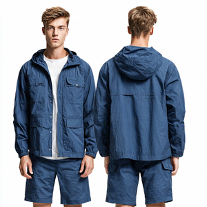 Ensemble deux pièces pour femme, coupe-vent et short de pluie, imprimé uni, style Letterman, léger, coupe régulière, imperméable, vente en gros - Product Image 6