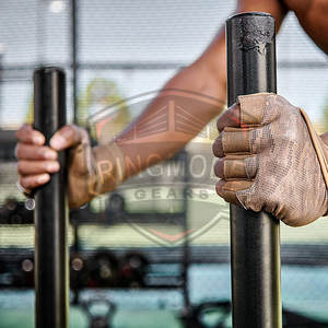 Guantes de Cuero para Levantamiento de Pesas con Protección Transpirable Antideslizante en la Palma y Muñequeras para Uso en el Gimnasio - Product Image 4