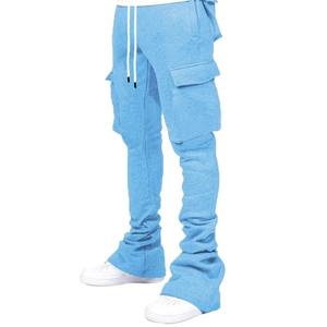 Joggers empilés personnalisés en coton épais 100 % délavé à l'acide, écologiques, pour hommes, style Hip Hop Streetwear, pantalons de survêtement évasés, fabricant OEM - Product Image 6