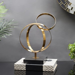<b>Decorative</b> Vintage Gold Finished Metal Sculpture Showpiece Home Living Room Office <b>Table</b> <b>Decor</b> - Product Image 1