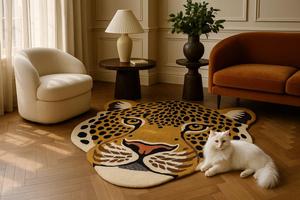 Custom Shaped Modern Home Hand Tufted Wool Rug Solid Color PET Friendly Reversible Washable Jute <b>Carpet</b> for Living Room Picnic - Product Image 3