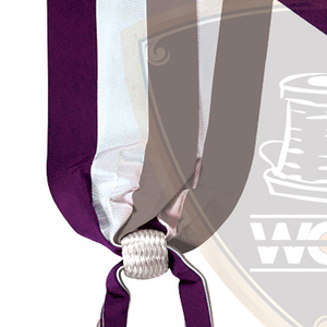 Classic Style Ceremonial Parade Sash Silk Tri-Color <b>Ribbon</b> Handmade Quality Two Silver Bullion <b>Wire</b> Tassels Customizable WOK - Product Image 2