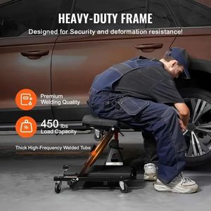 Asiento rodante de 6 ruedas plegable ajustable de 36 pulgadas, capacidad de 450 libras, rojo, negro, 3-1, equipo de reparación de carrocería de reparación de enredadera mecánica - Product Image 3