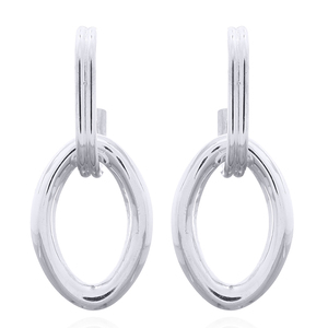 Playful Oval Doorknocker Sterling <b>Silver</b> <b>Stud</b> <b>Earrings</b> - Product Image 1