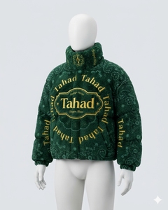 Custom Crop Puffer <b>Jacket</b> Stand Collar Waterproof Windproof Eco-Friendly Casual Unisex Thick Bomber Coat Slim Fit Bubble Front - Product Image 2