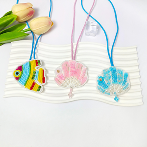 Porte-clés perlé fait main mignon pour filles, style frais, petit pendentif en tissu DIY, accessoires pour manteaux, breloques de mode - Product Image 2