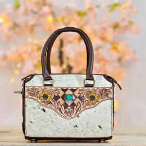 Handmade 2026 Cowhide Medium Speedy Bag Tooled Leather Western Handbag with Shoulder & Crossbody Spacious Travel Duffel Bags - Product Image 1