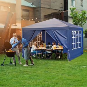 Carpa de Jardín Impermeable Azul de 10' x 10' para Bodas, Barbacoas, Catering y Fiestas - Product Image 4