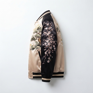Veste Souvenir Silk Road Sukajan Dragon & Cerise, Bomber Brodé Tokyo Tiger, Veste d'extérieur Rising Sun Sukajan, Mount Fuj - Product Image 1