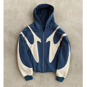 Conjunto de Sudadera con Capucha y Pantalones Deportivos para Hombre, 100% Algodón, Personalizado, Grueso, con Logotipo Frontal Estampado en 3D y Bordado, para Invierno - Product Image 1