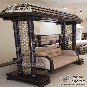 Balançoire en bois de teck noir sculpté pour la maison balançoire en bois à Double pôle pour la maison palais royal balançoire brillante en bois de teck UK - Product Image 6