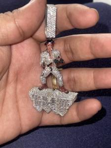 จี้รูปกระต่ายประดับเพชรโมอิสซาไนต์แท้ 3.50 กะรัต ชุบเงินแท้ 925 สวยงาม เหมาะสำหรับงานปาร์ตี้ จี้ห้อยคอสุดหรู - Product Image 2